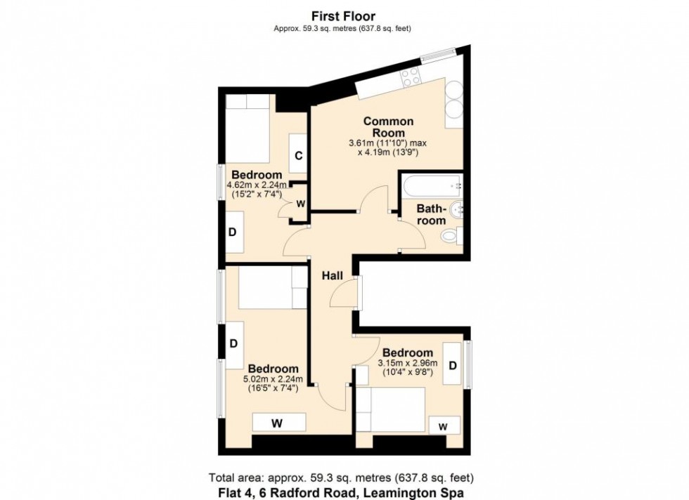 Floorplan for 6 Radford Road,  Leamington Spa, CV31