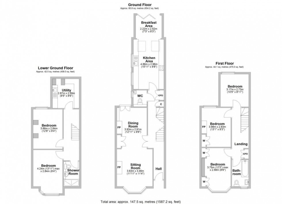 Floorplan for Granville Street,  Leamington Spa, cv32