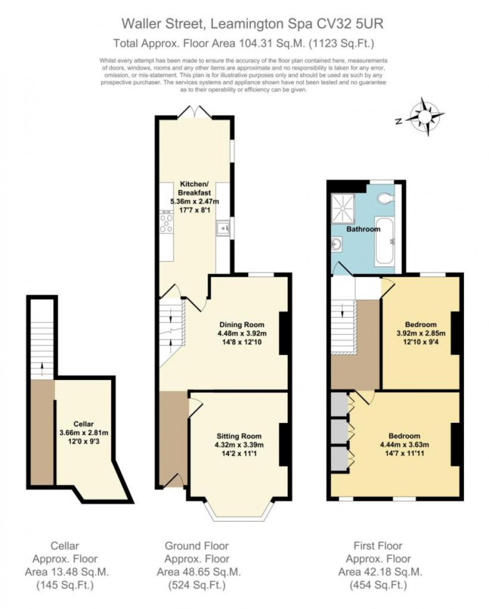 Floorplan for Waller Street,  Leamington Spa, CV32