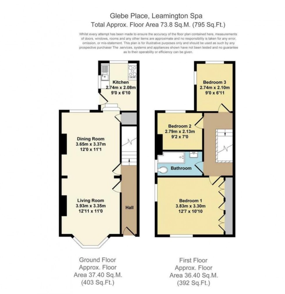 Floorplan for Glebe Place,  Leamington Spa, CV31