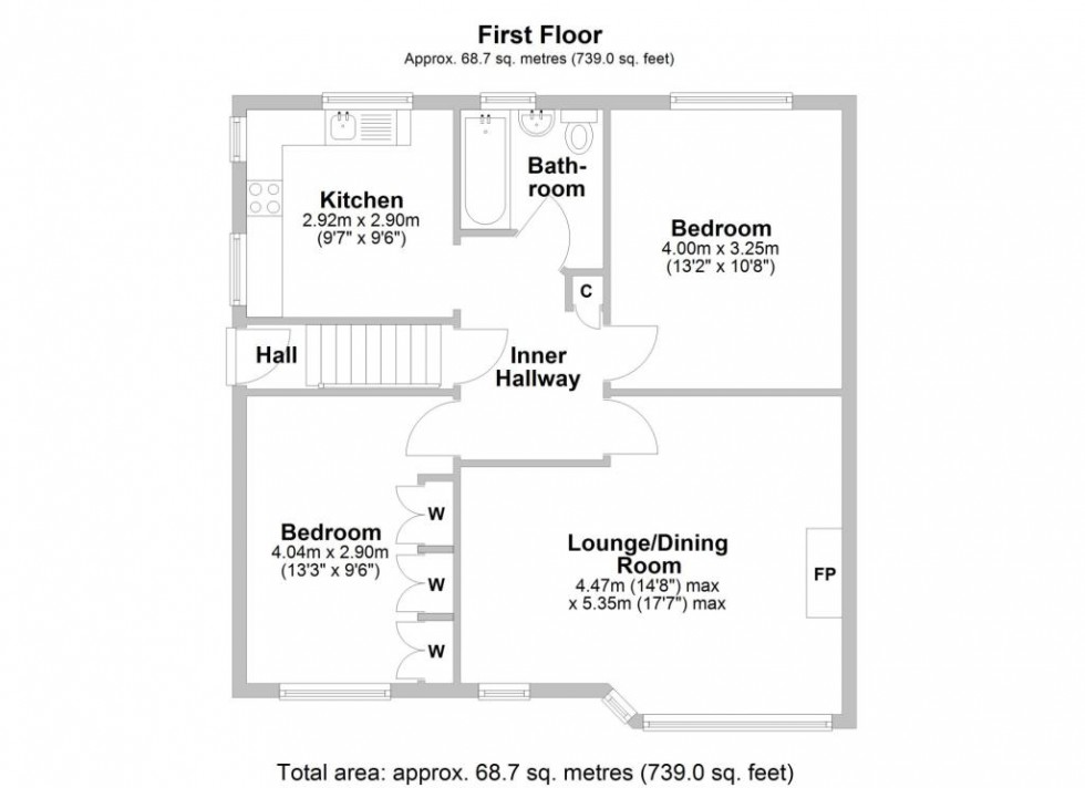 Floorplan for Byron Avenue,  Warwick, CV34