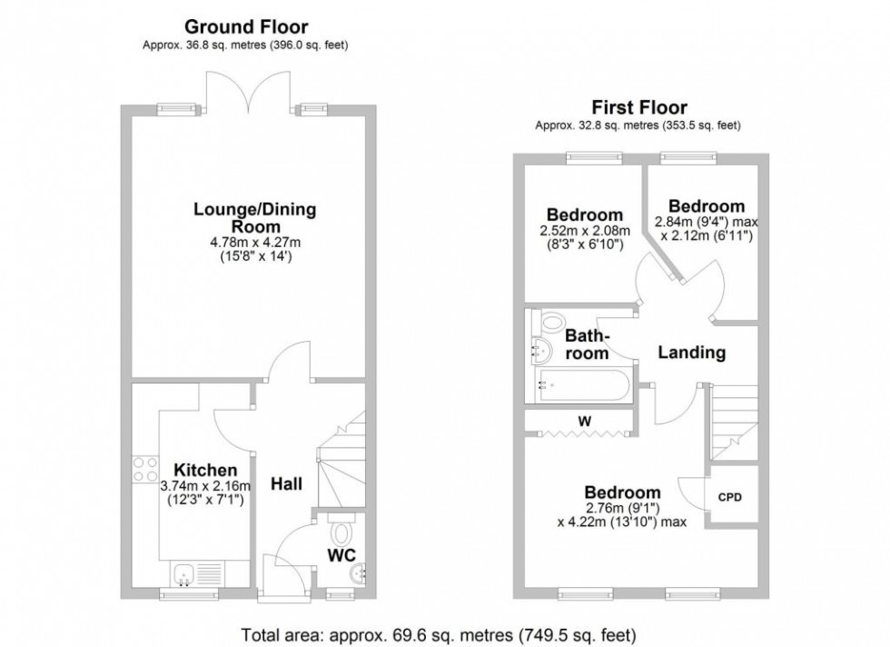 Floorplan for Desdemona Avenue, Heathcote, Warwick, CV34