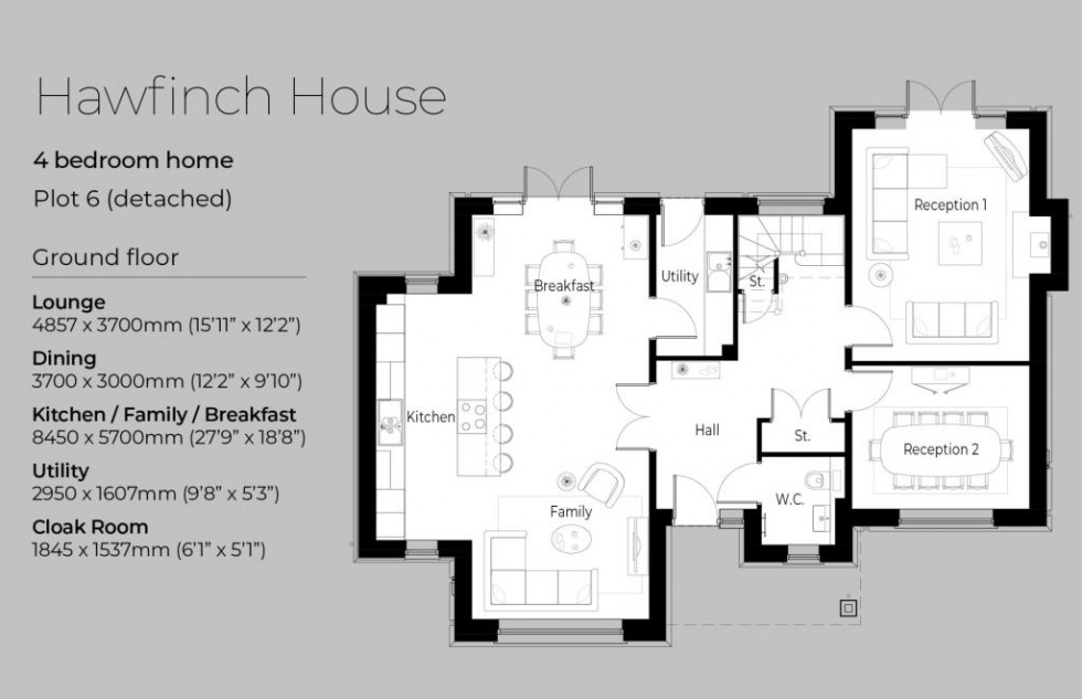 Floorplan for Hawfinch House Hawfinch House, Owlswick, Owlswick, HP27