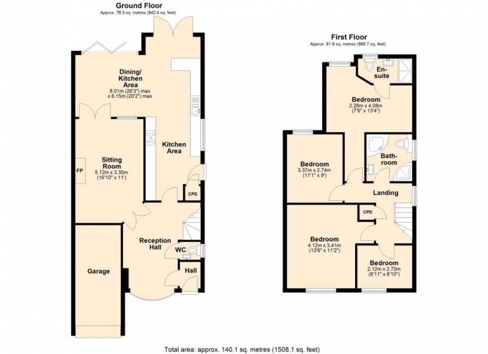 Floorplan for Godfrey Close,  Leamington Spa, CV31